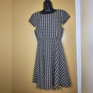 Anthropologie Maeve Black and White Skater Dress sz 6